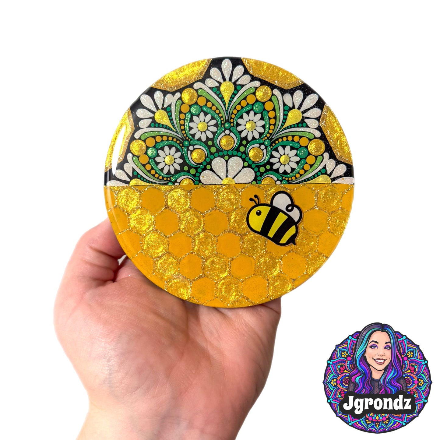 Daisy Bee Mandala Coaster