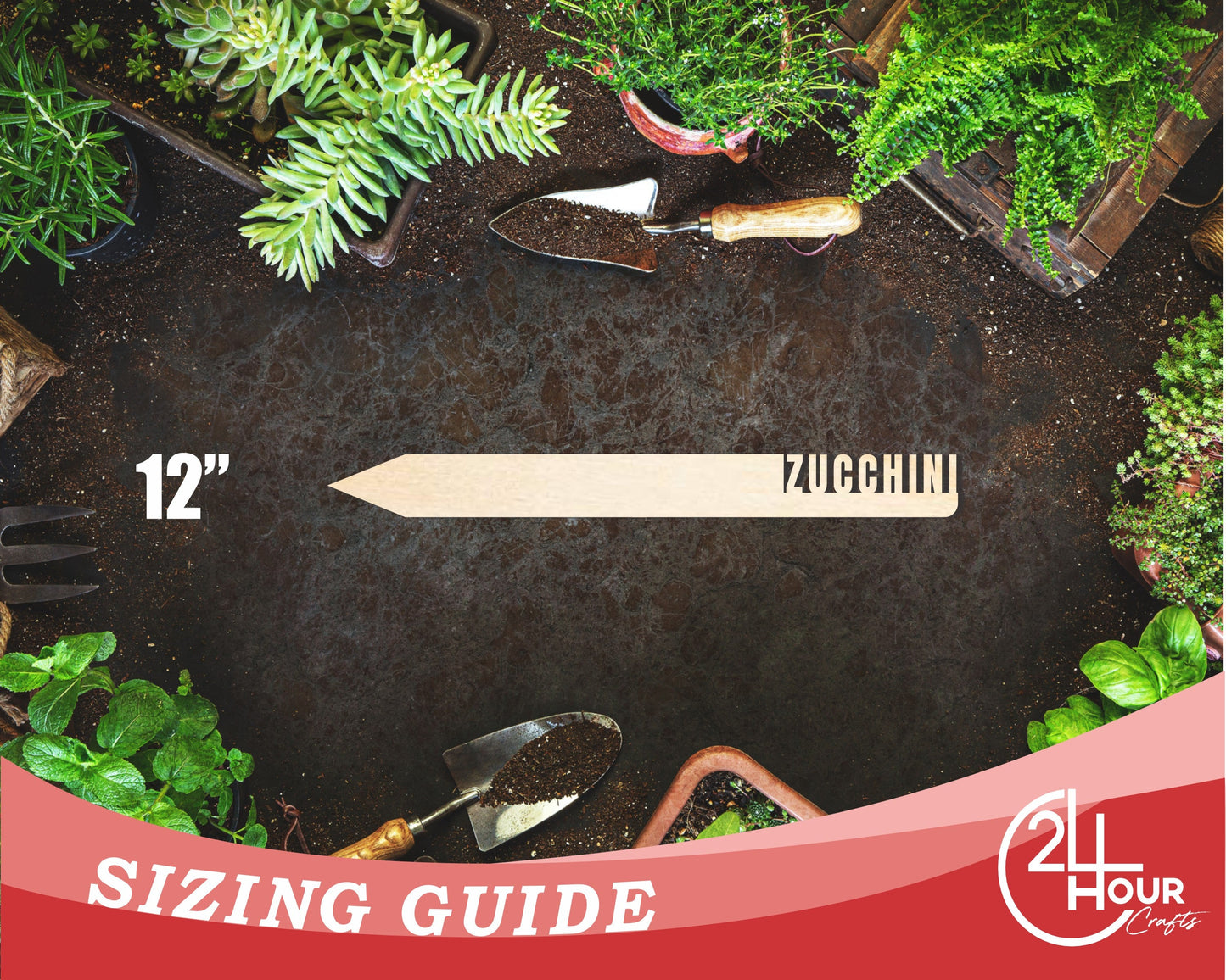 Unfinished Wood Zucchini Garden Stake | DIY Craft Cutout | up to 24" DIY