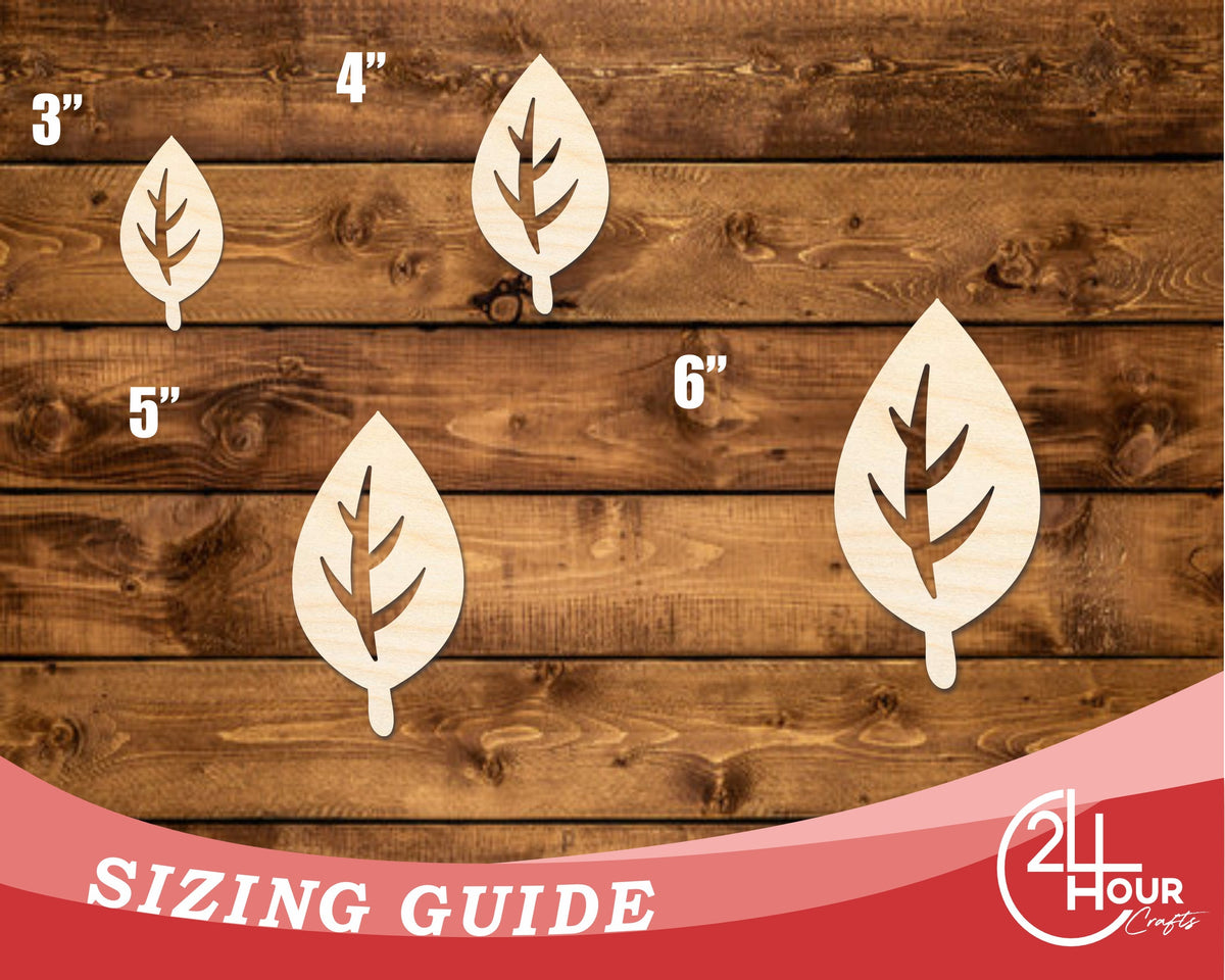 Unfinished Wood Simple Long Leaf Shape | Wild at Play | DIY Craft Cutout | up to 6" DIY |
