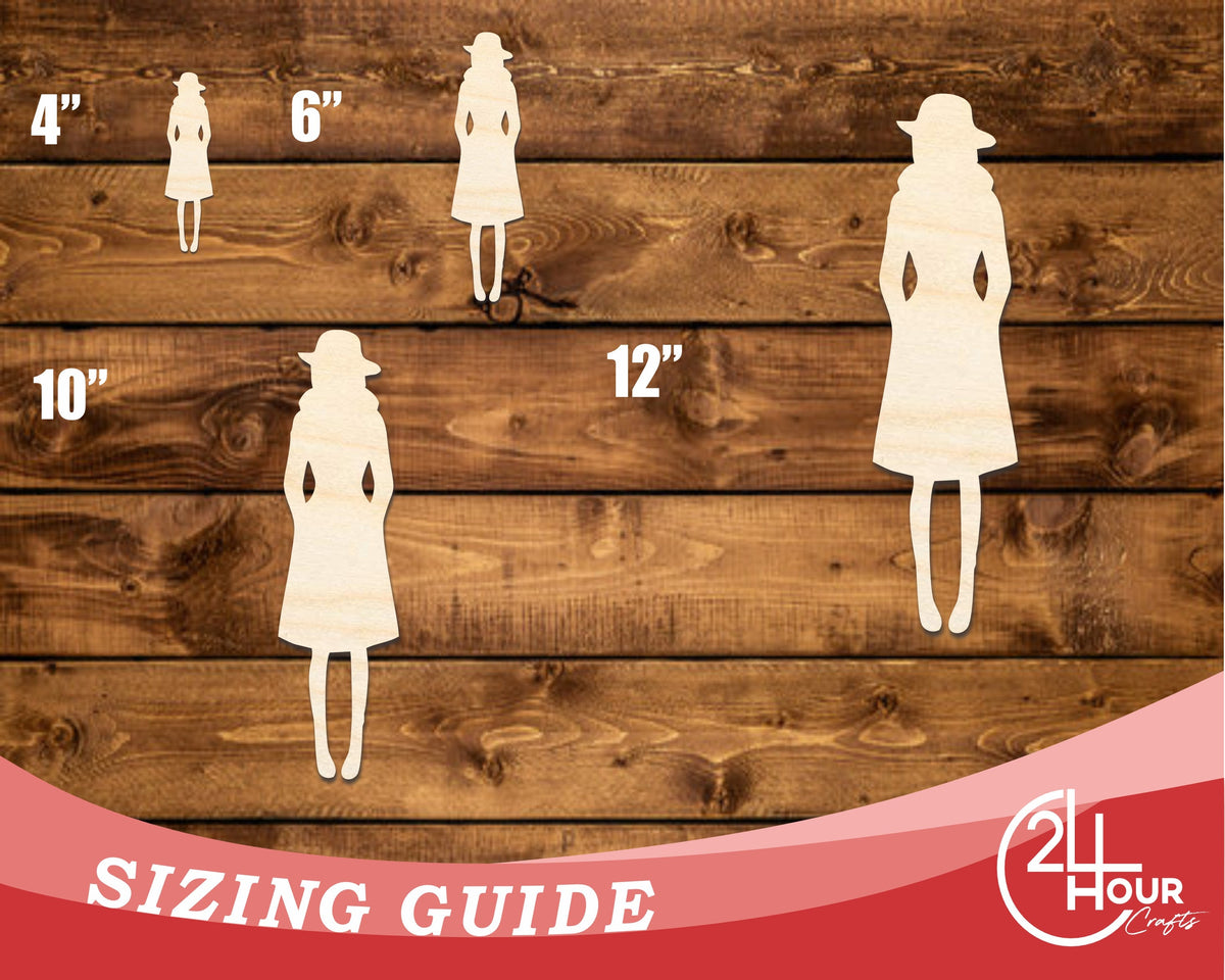Unfinished Wood Secret Agent Woman | DIY Craft Cutout | up to 46" DIY