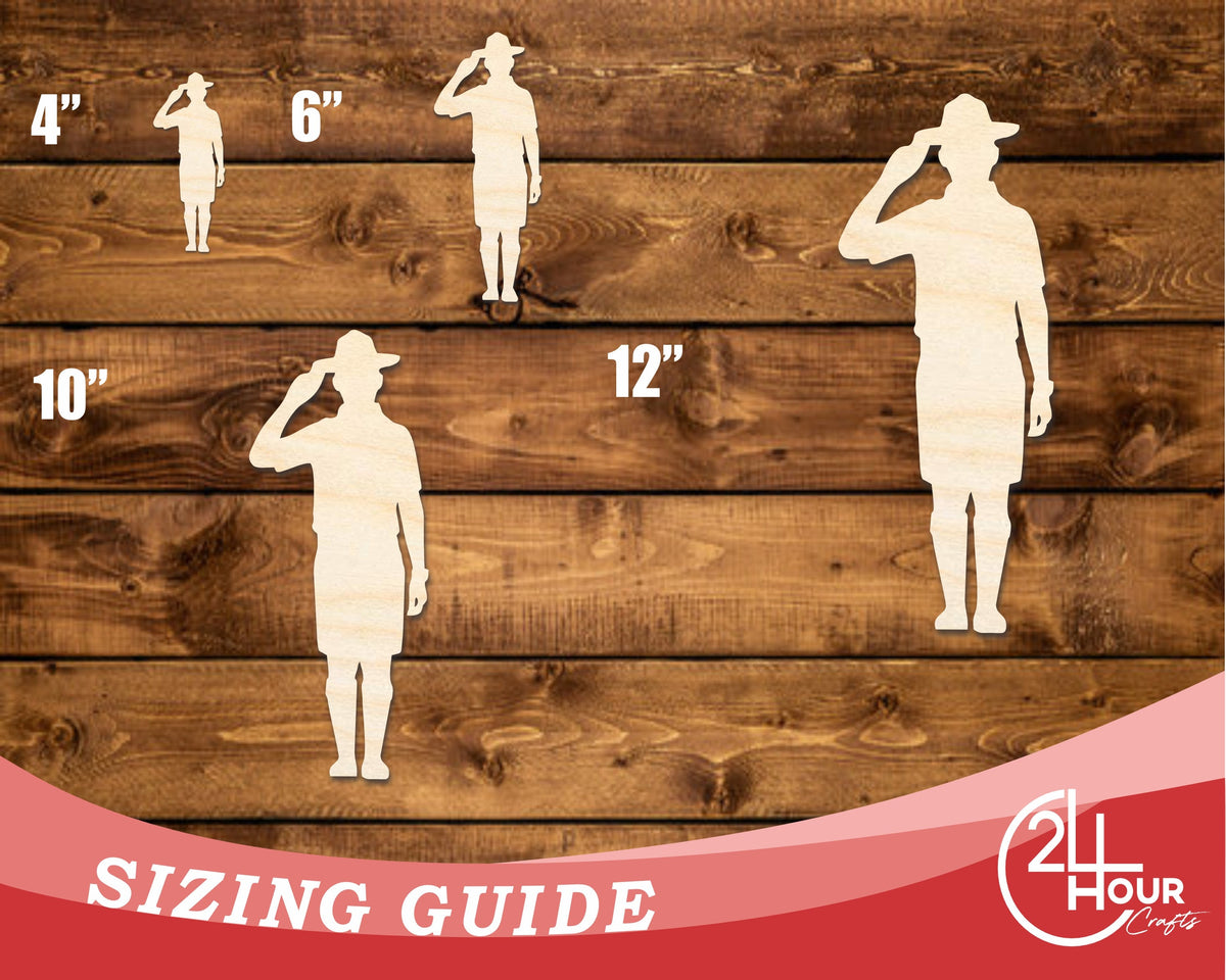 Unfinished Wood Scout Boy Silhouette | DIY Craft Cutout | up to 46" DIY
