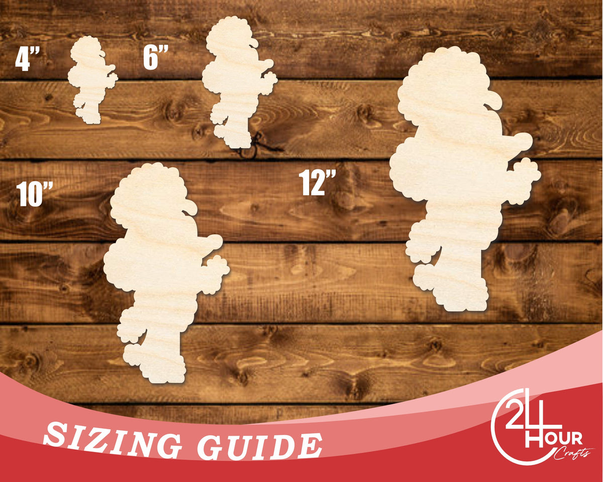 Unfinished Wood Cartoon Poodle Shape - Craft - up to 46" DIY