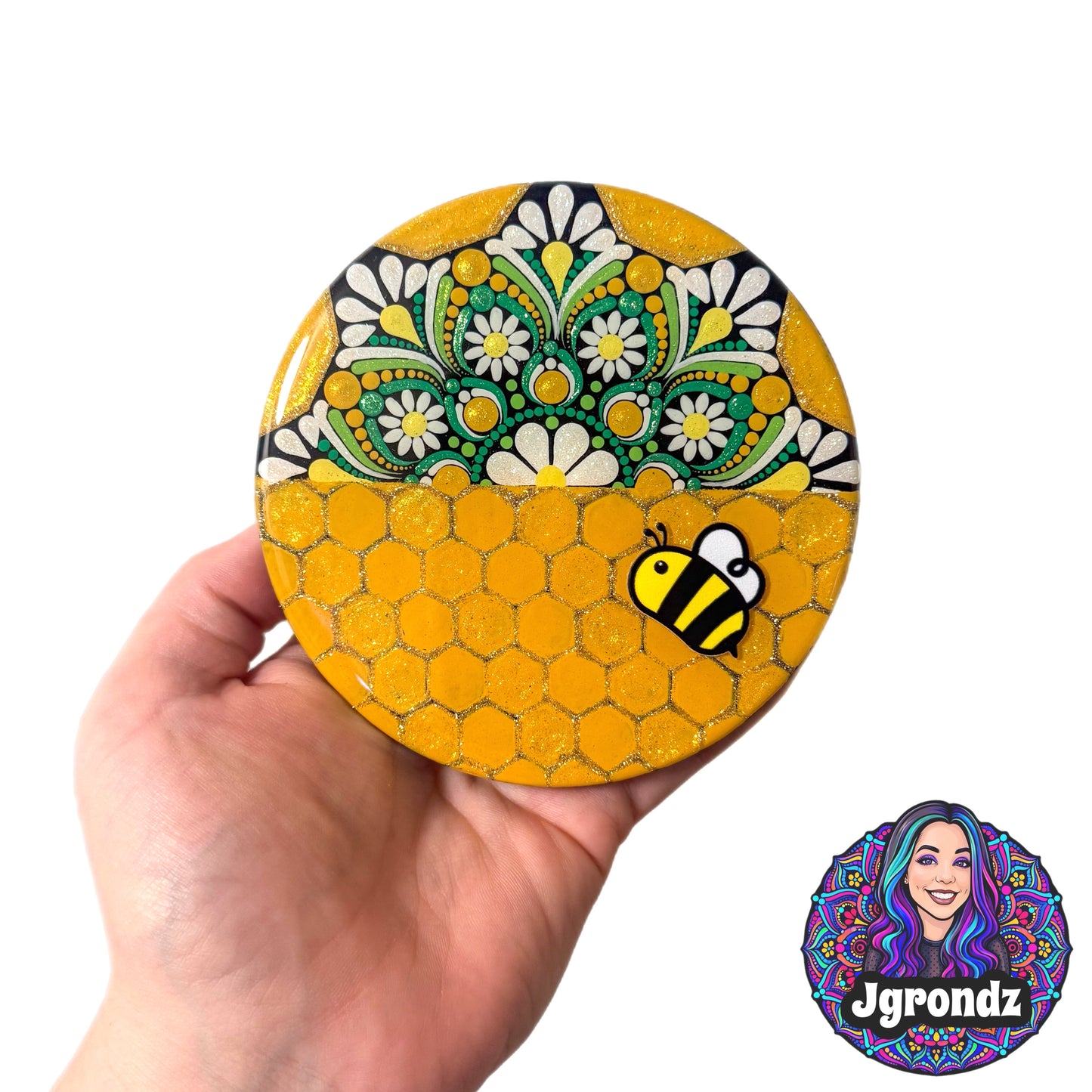 Daisy Bee Mandala Coaster