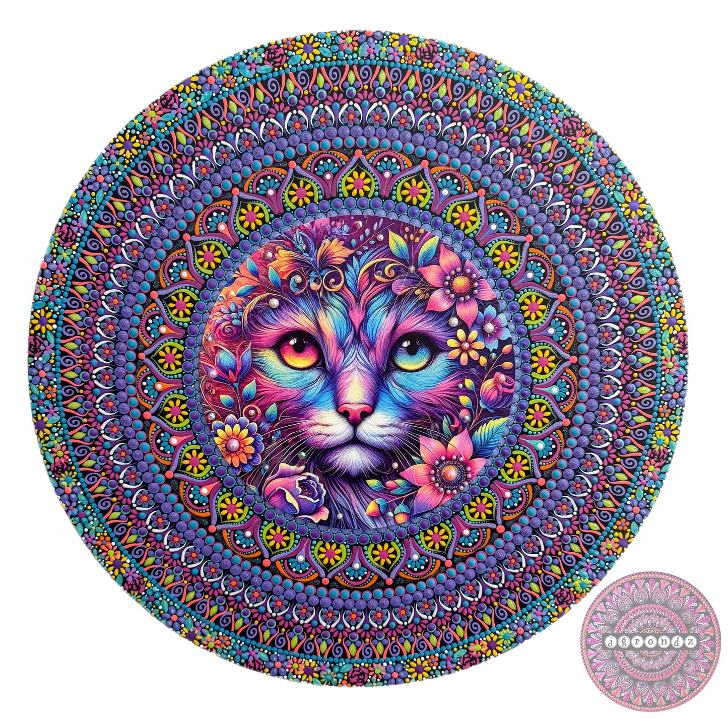 16” Cat Mandala Painting