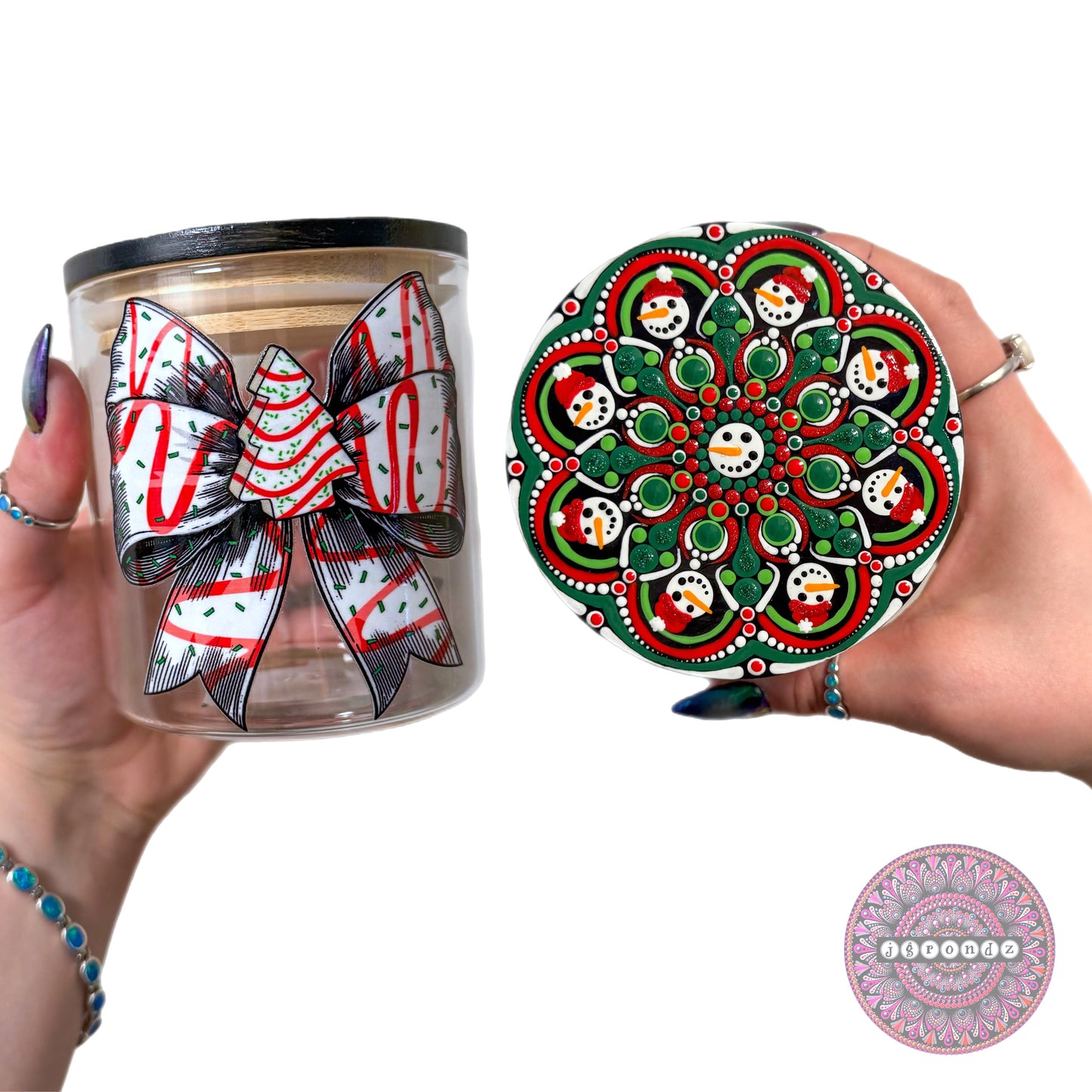 Christmas Mandala Stash Jar