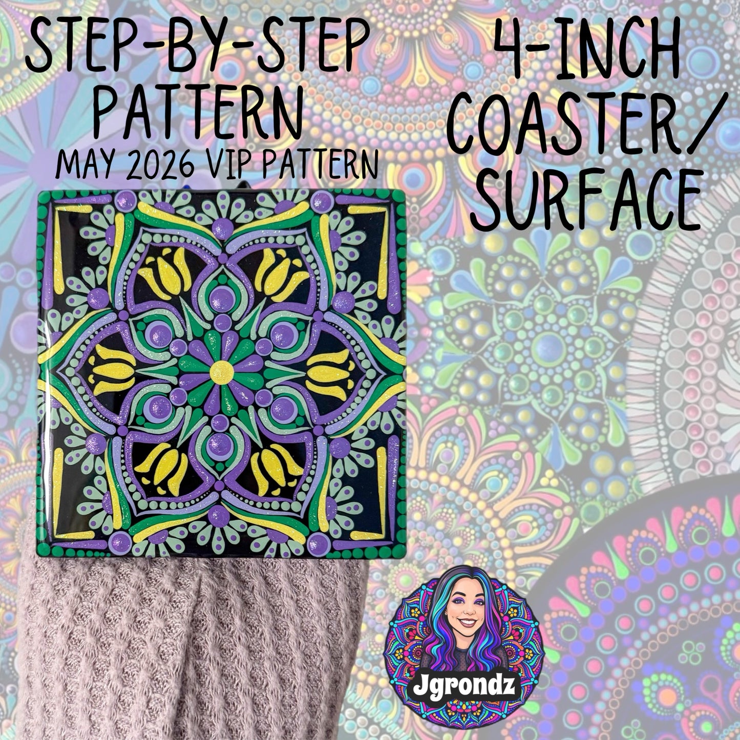 4" Square Mandala Pattern