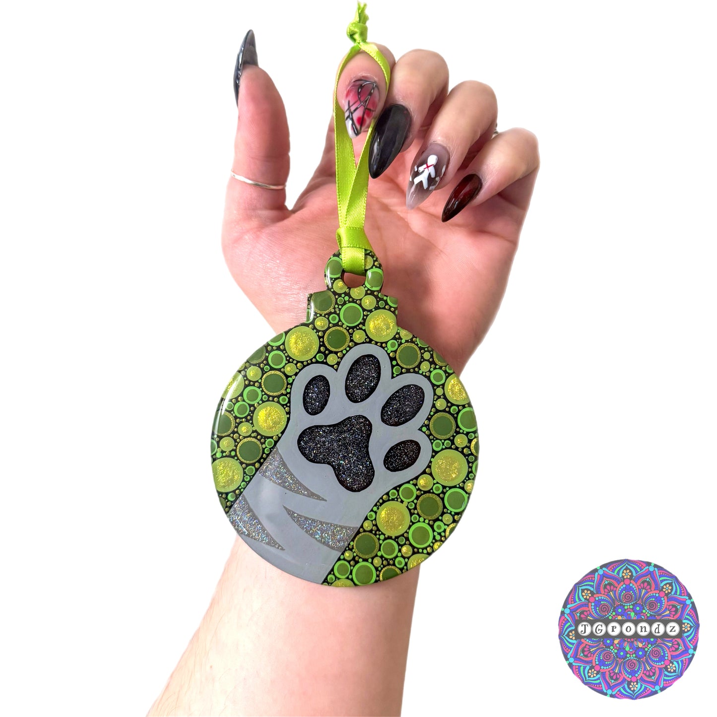 Cat Paw 4” Wood Ornament