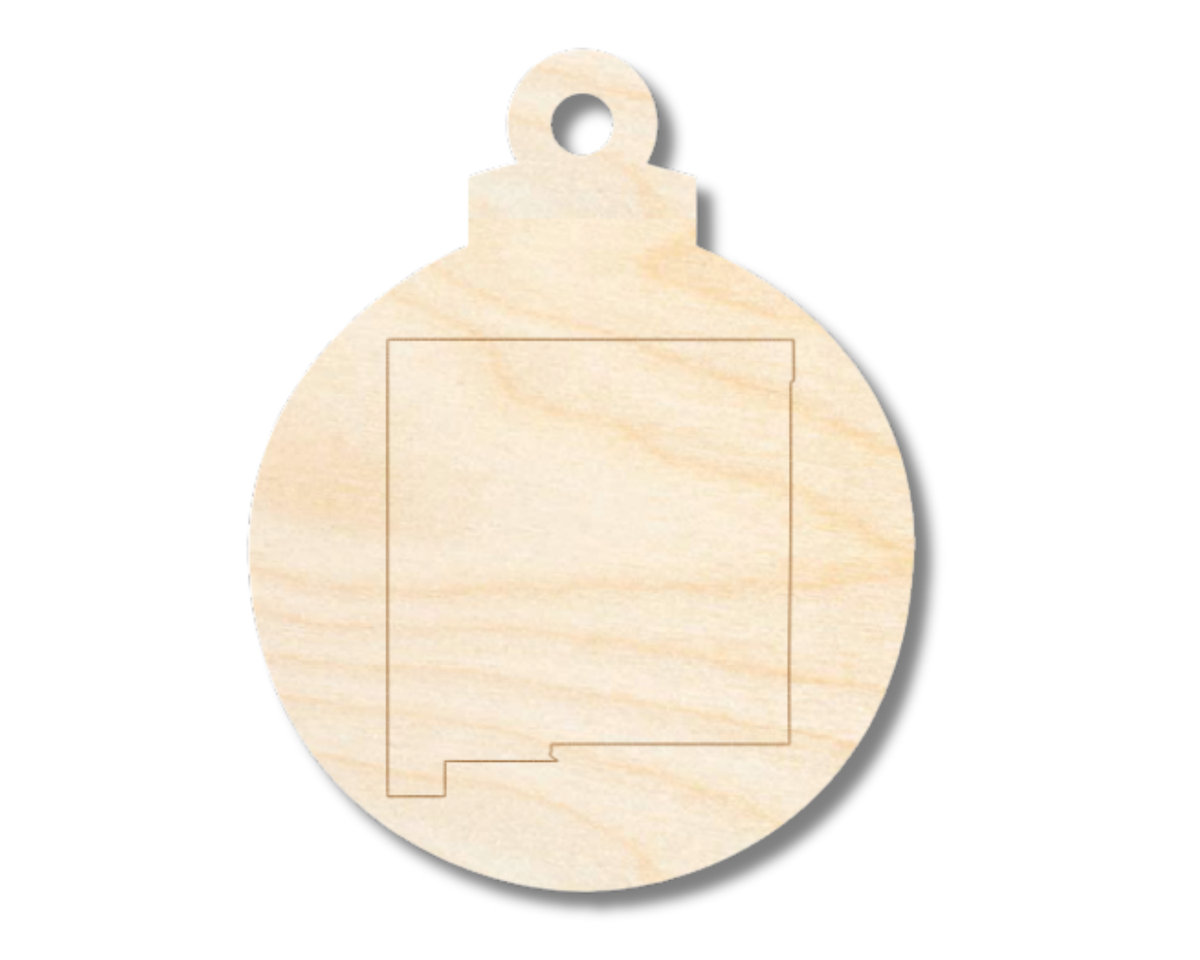 Unfinished Wood Etched New Mexico Ornament Shape | Paint By Line Crafts | up to 30" DIY