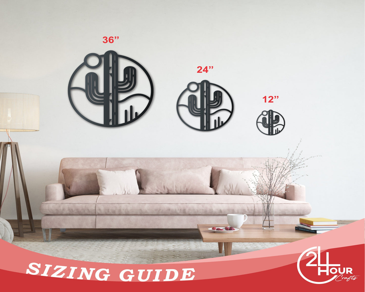 Metal Desert Cactus Wall Art | Indoor Outdoor | Up to 46" | Over 20 Color Options