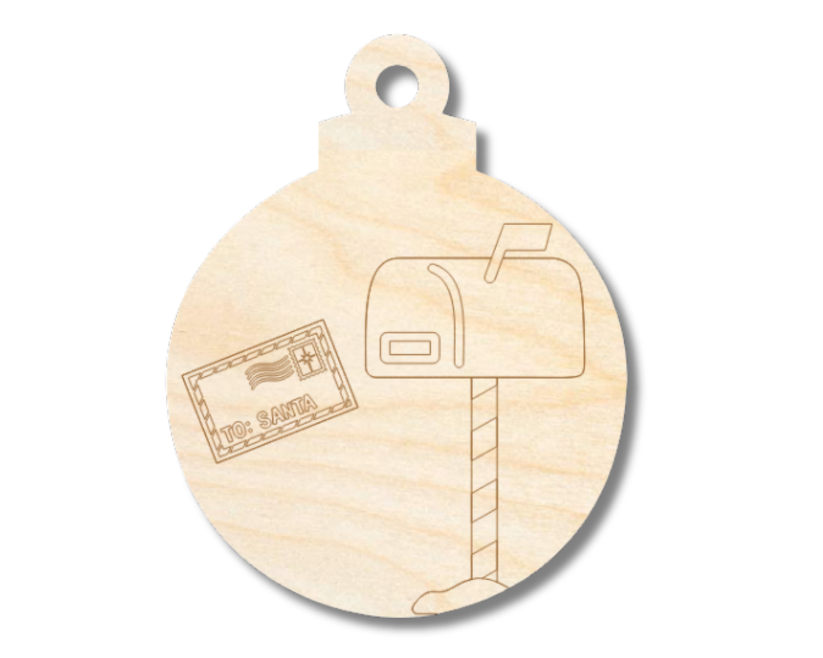 Unfinished Wood Etched Letters to Santa Ornament Shape | Paint By Line Crafts | up to 30" DIY