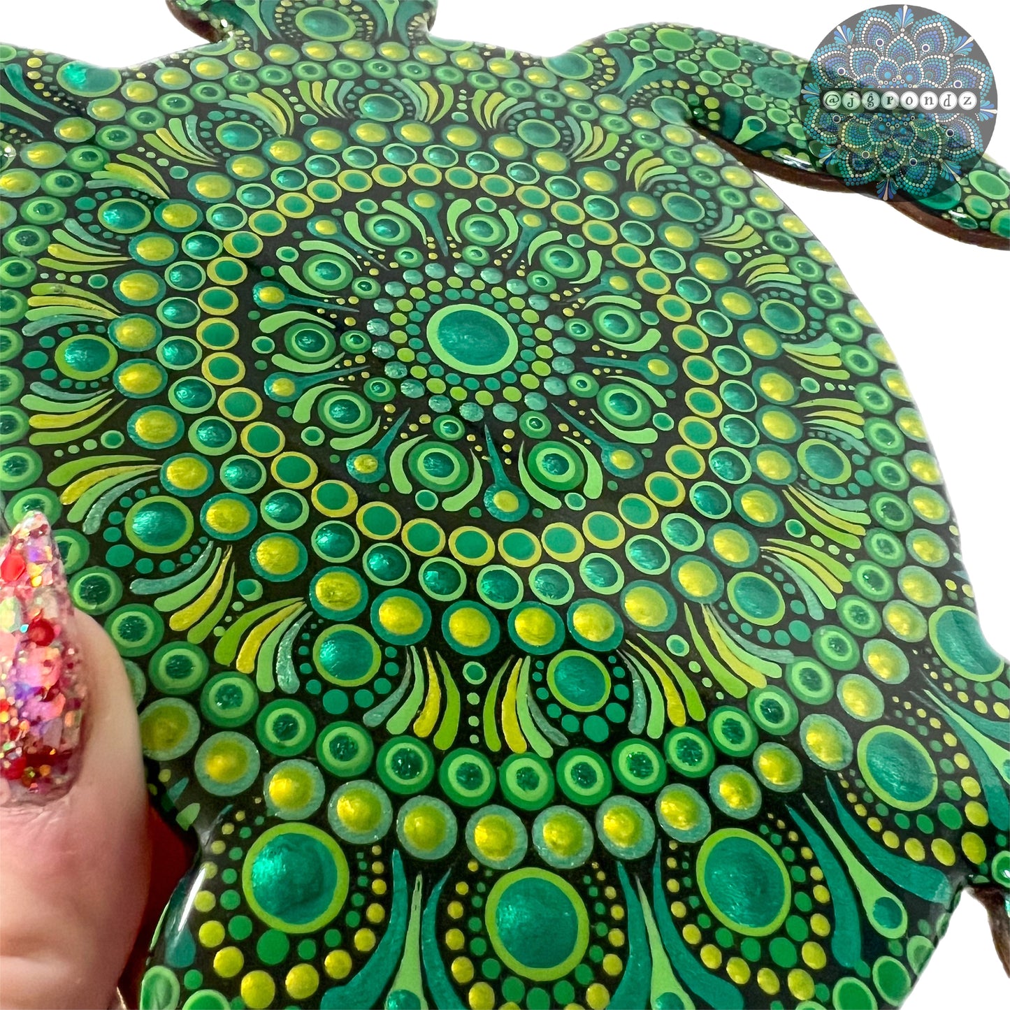 Sea Turtle Resin & Dot Art