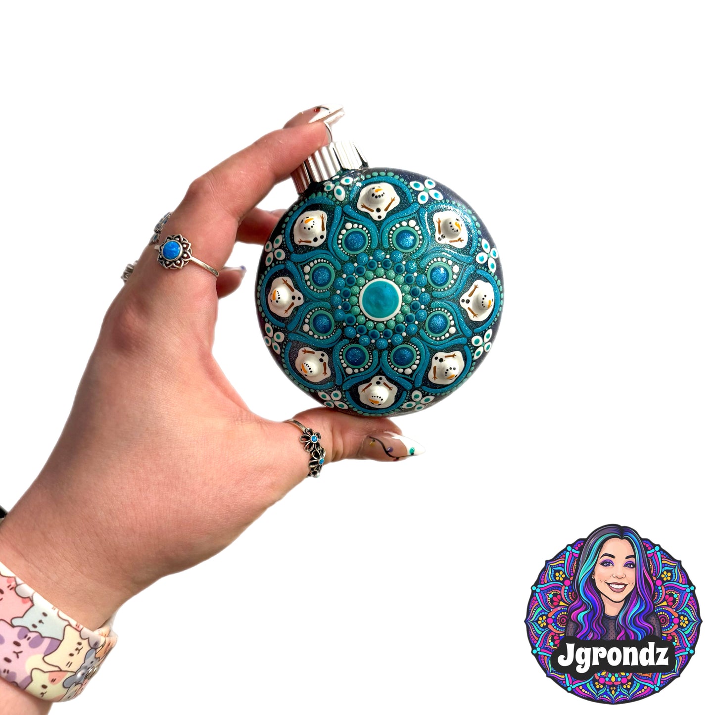 3” Melting Snowman Mandala Ornament