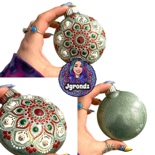 3” Melting Snowman Mandala Ornament