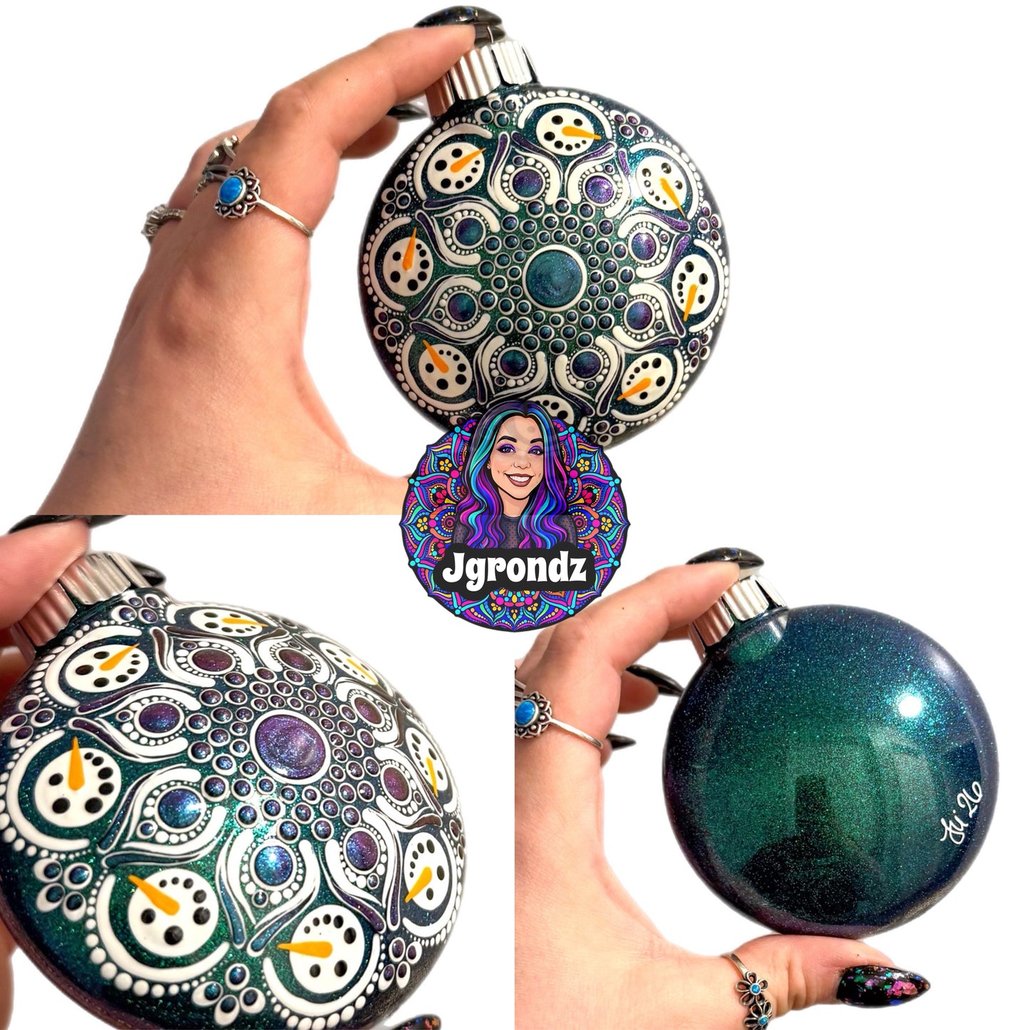 3” Snowman Mandala Ornament