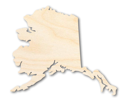 Unfinished Wood Alaska Shape - State - Craft - up to 46" DIY
