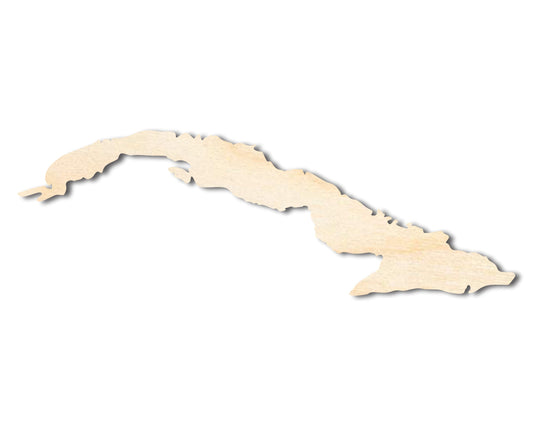 Unfinished Wood Cuba Country Shape - Caribbean Craft - up to 46" DIY