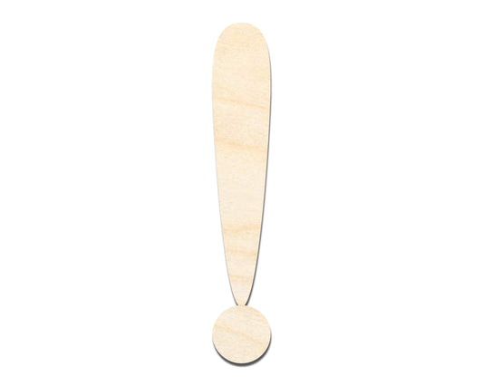 Unfinished Wood Exclamation Point Symbol - Craft - up to 46" DIY