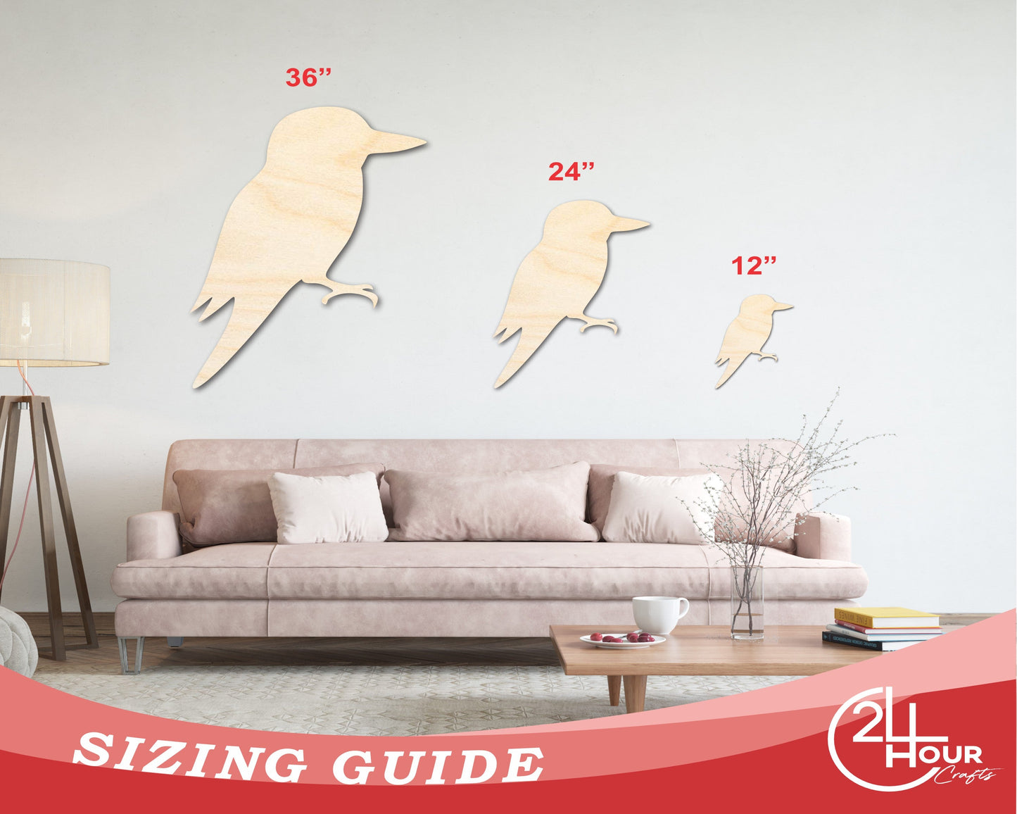 Unfinished Wood Kookaburra Shape - Craft - up to 46" DIY