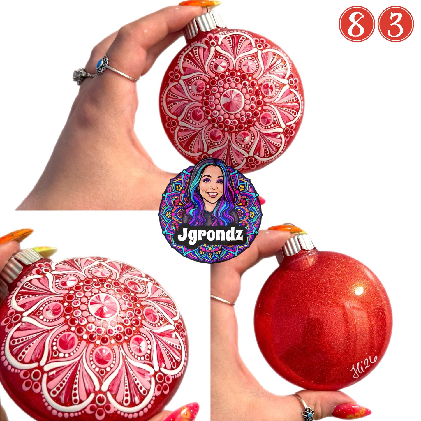 3” Peppermint Mandala Ornament