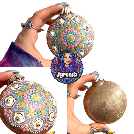 3” Melting Snowman Mandala Ornament
