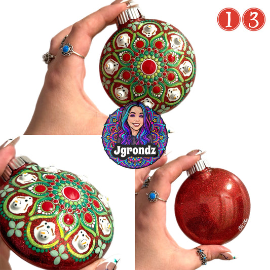 3” Melting Snowman Mandala Ornament