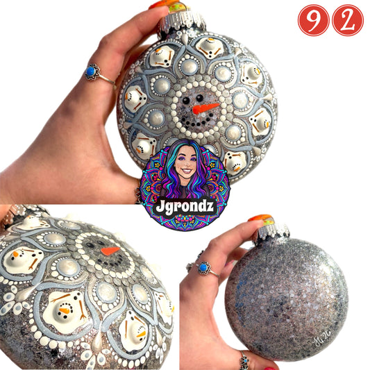 4” Melting Snowman Mandala Ornament