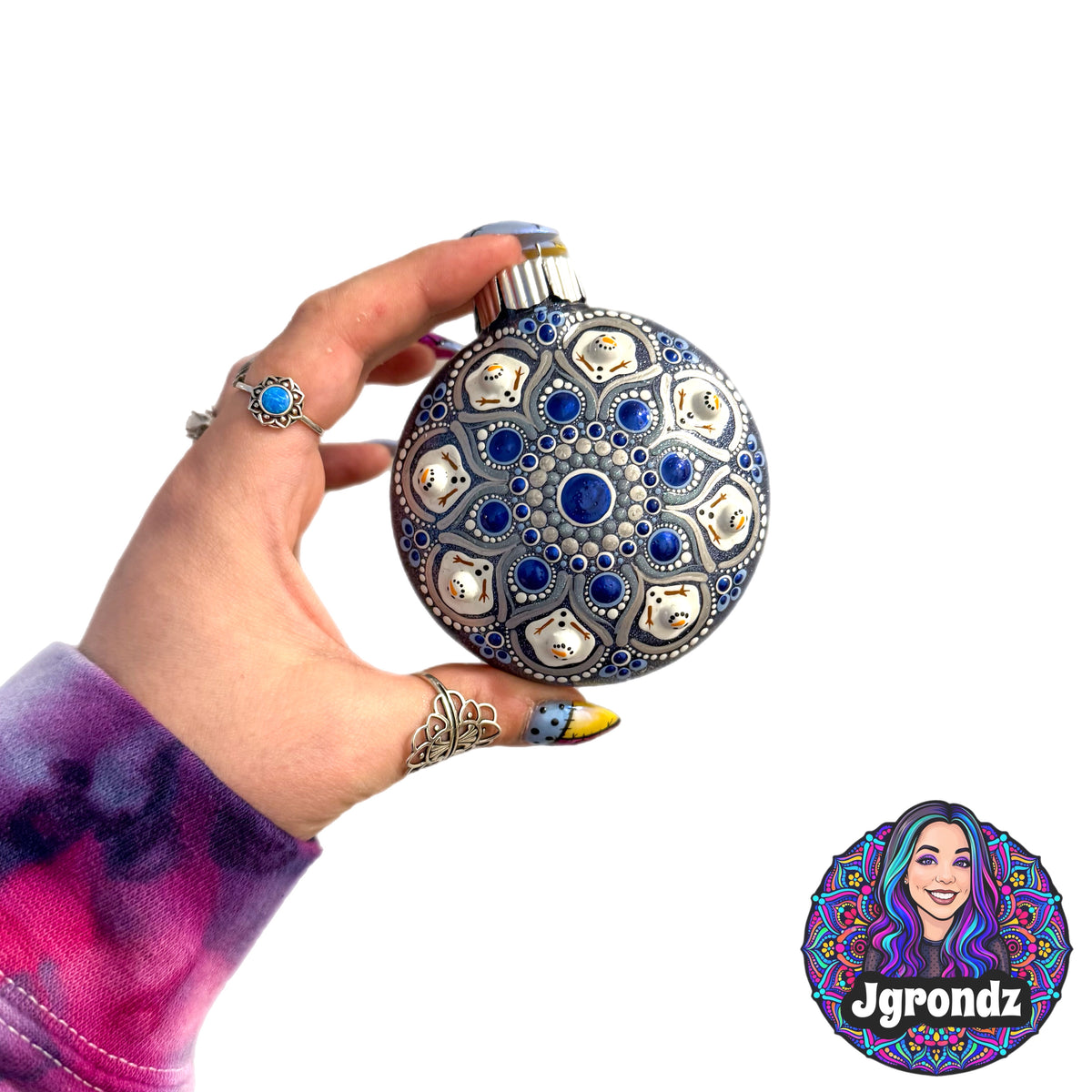 3” Melting Snowman Mandala Ornament