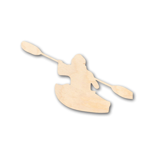 Unfinished Wood Person Kayaking Shape - Craft - up to 46" DIY