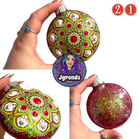 3” Melting Snowman Mandala Ornament
