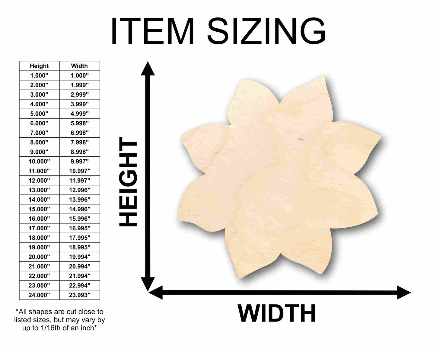 Unfinished Wood Sunflower Petals Silhouette - Craft- up to 46" DIY