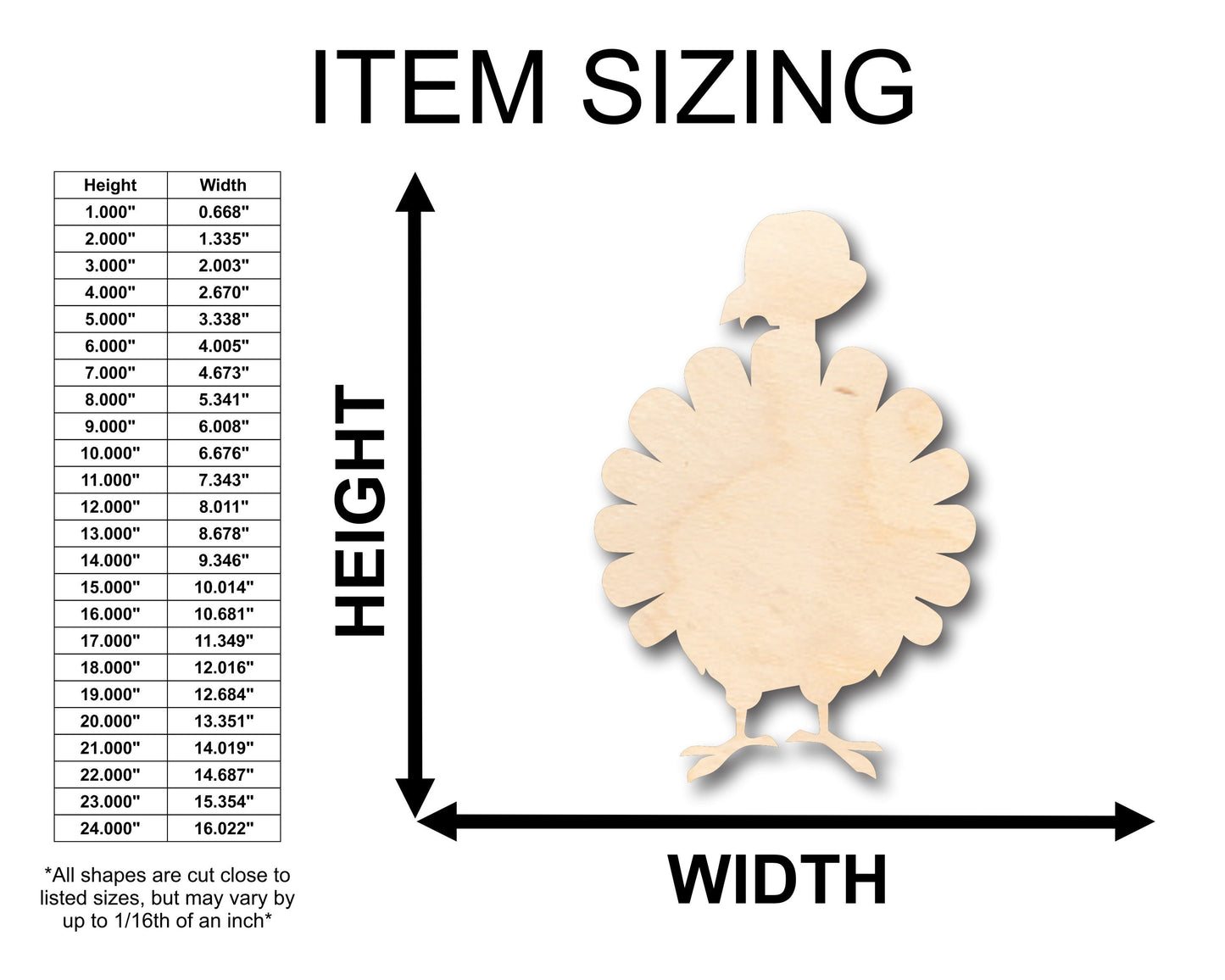 Unfinished Wood Turkey Plume Feather Back Shape - Craft - up to 46" DIY