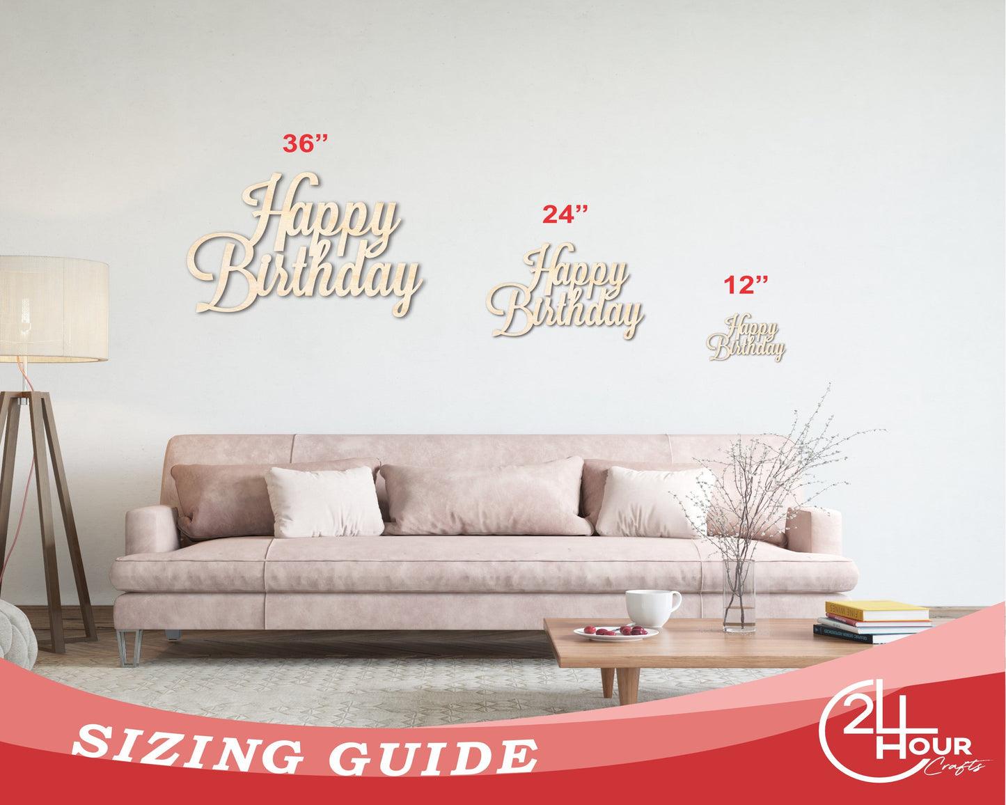 Unfinished Wood Happy Birthday Shape - Word Craft - up to 46"