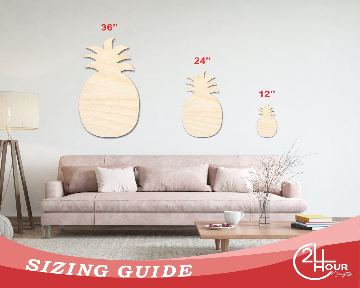 Unfinished Wood Crafty Pineapple Shape - Craft - up to 46"