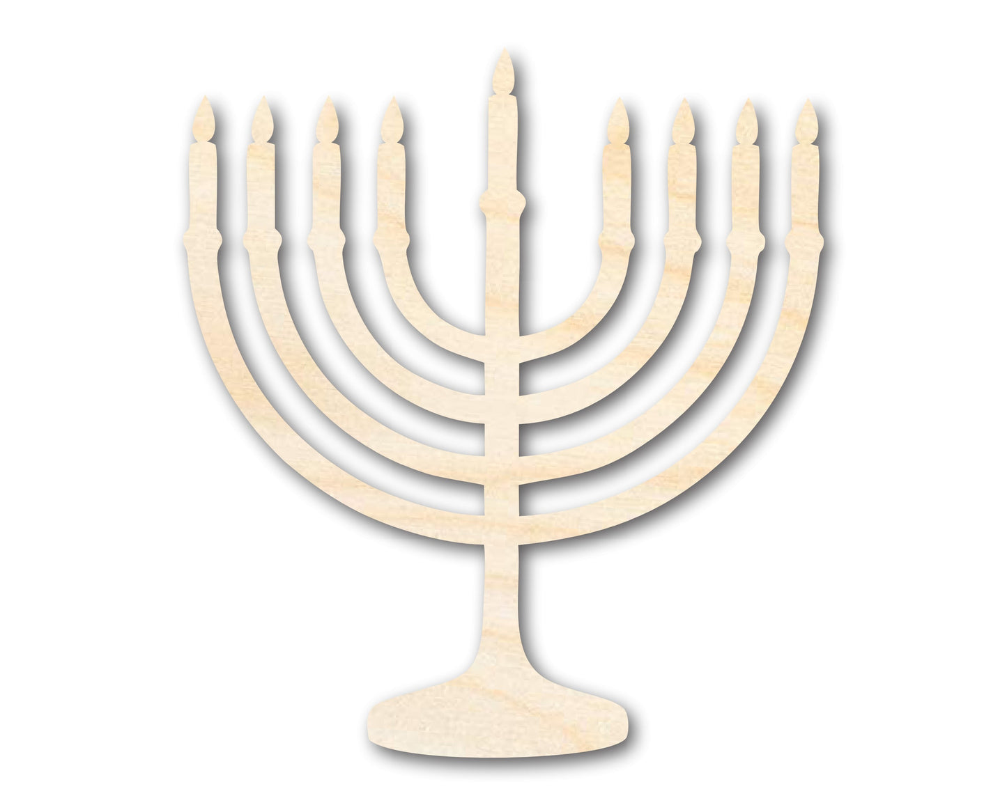 Unfinished Wood Hanukkiah Menorah Shape - Craft - up to 46"