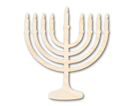Unfinished Wood Hanukkiah Menorah Shape - Craft - up to 46"