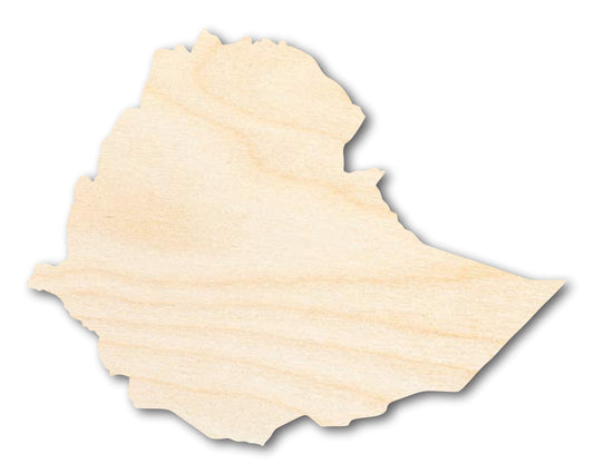 Unfinished Wood Ethiopia Country Shape - East African Craft - up to 46" DIY