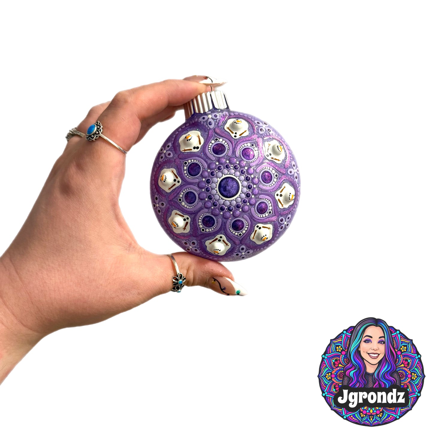 3” Melting Snowman Mandala Ornament