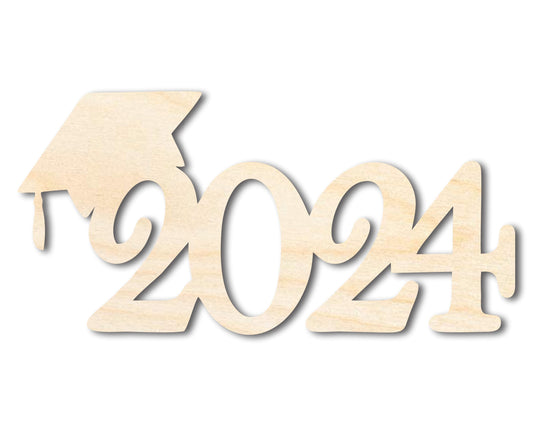 Unfinished 2024 Graduation Cap Silhouette | DIY Craft Cutout | up to 46" DIY