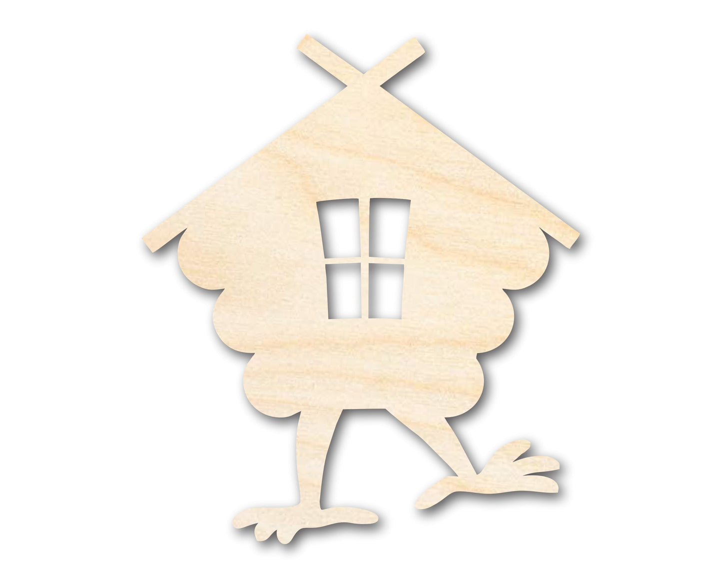 Unfinished Baba Yaga House Wood Cutout Shape | DIY Craft Cutout | up to 46" DIY