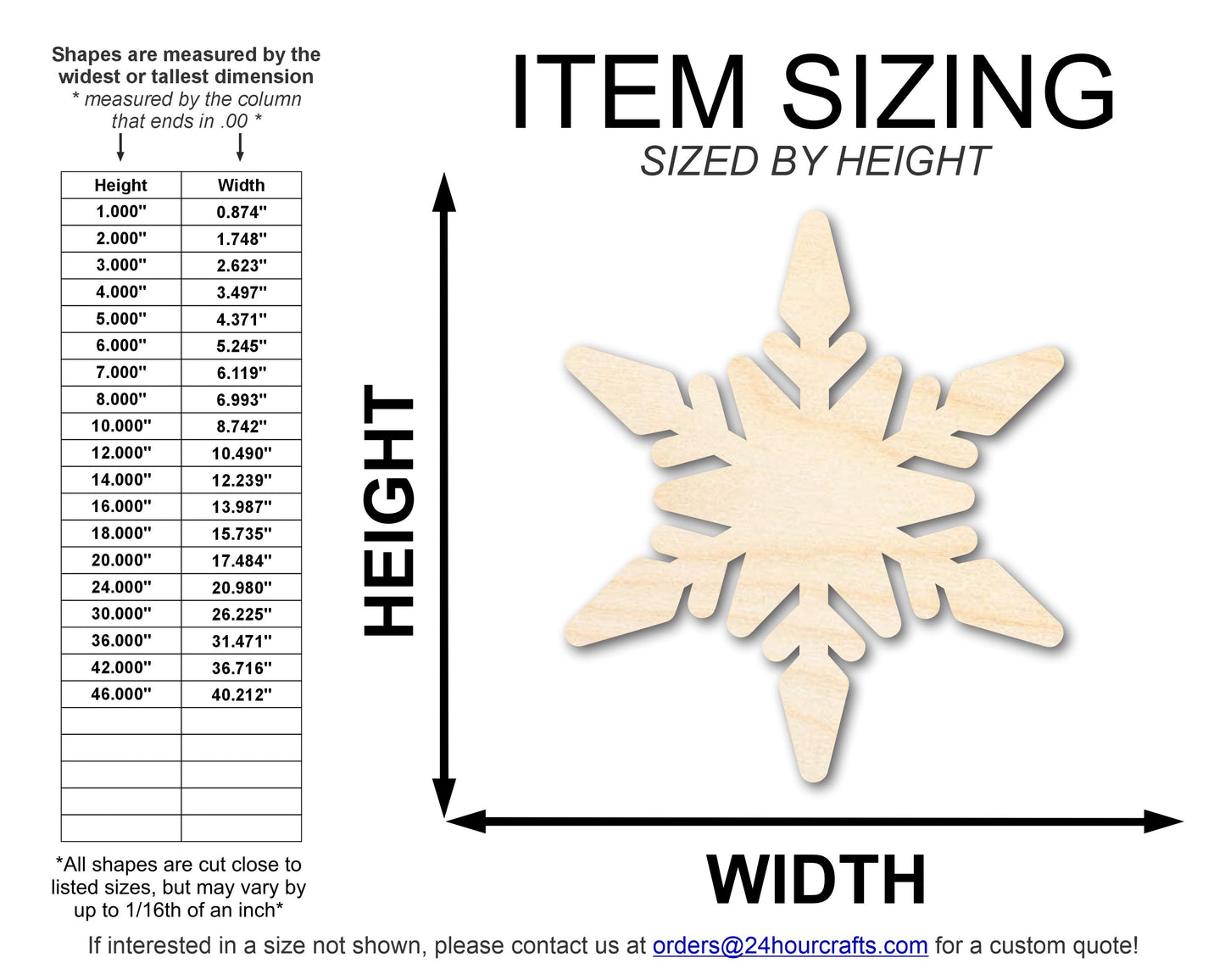 Unfinished Wood Chunky Snowflake Shape | DIY Craft Cutout | up to 46" DIY