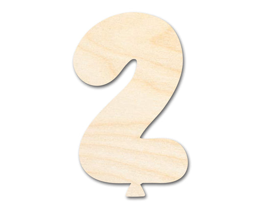 Unfinished Wood Balloon Number 2 Shape | DIY Craft Cutout | up to 46" DIY
