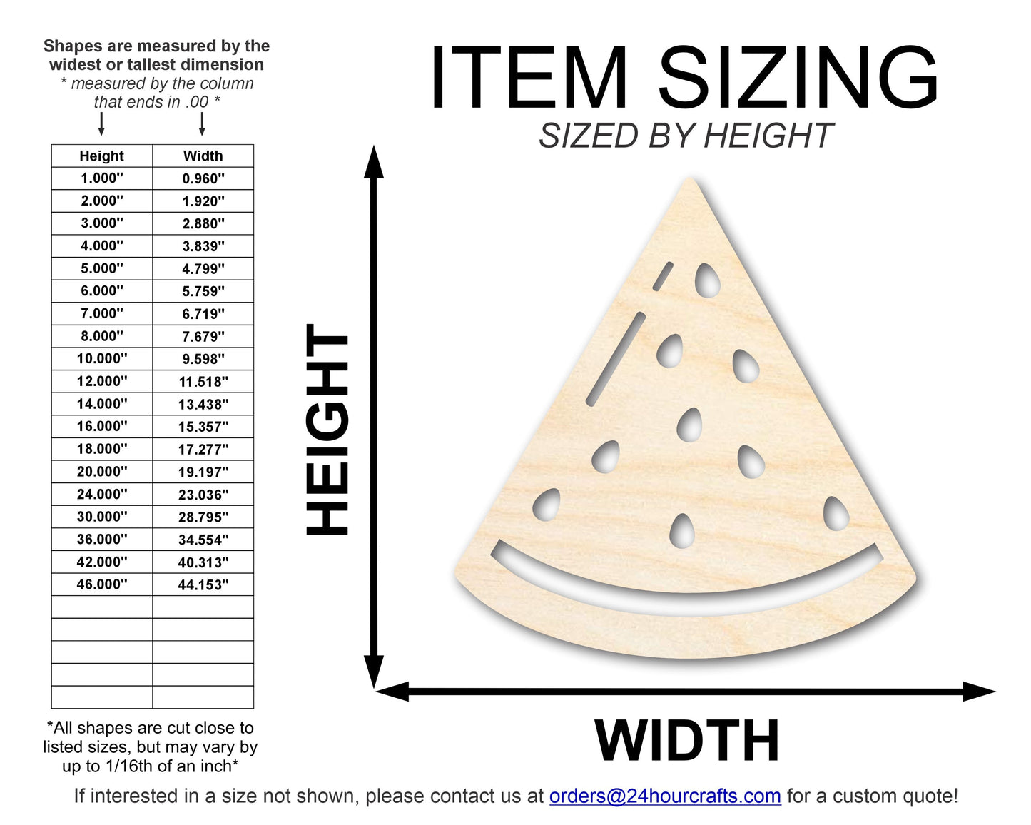 Unfinished Wood Watermelon Slice Shape | DIY Craft Cutout | up to 46" DIY