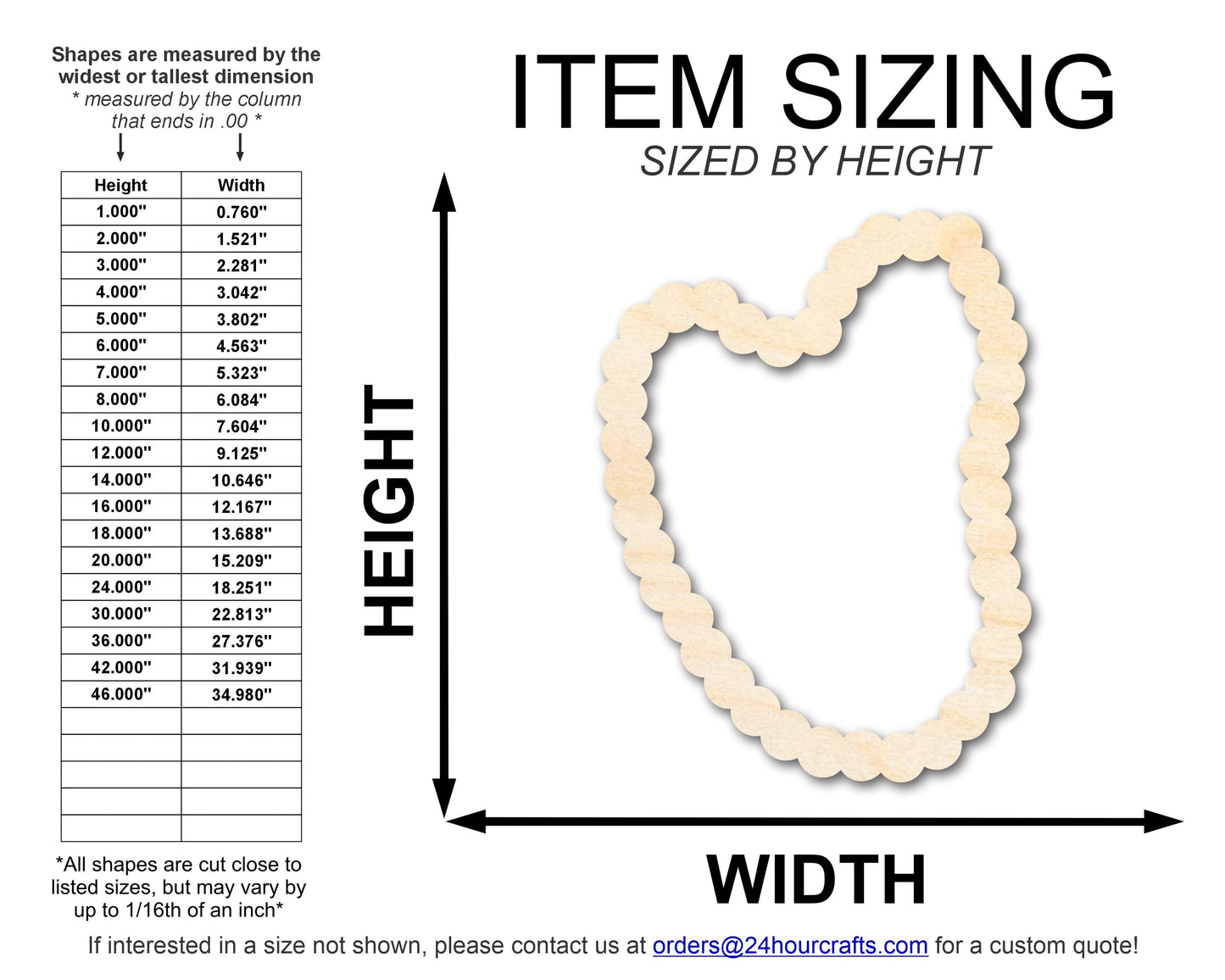 Unfinished Wood Beaded Necklace Shape | DIY Craft Cutout | up to 46" DIY