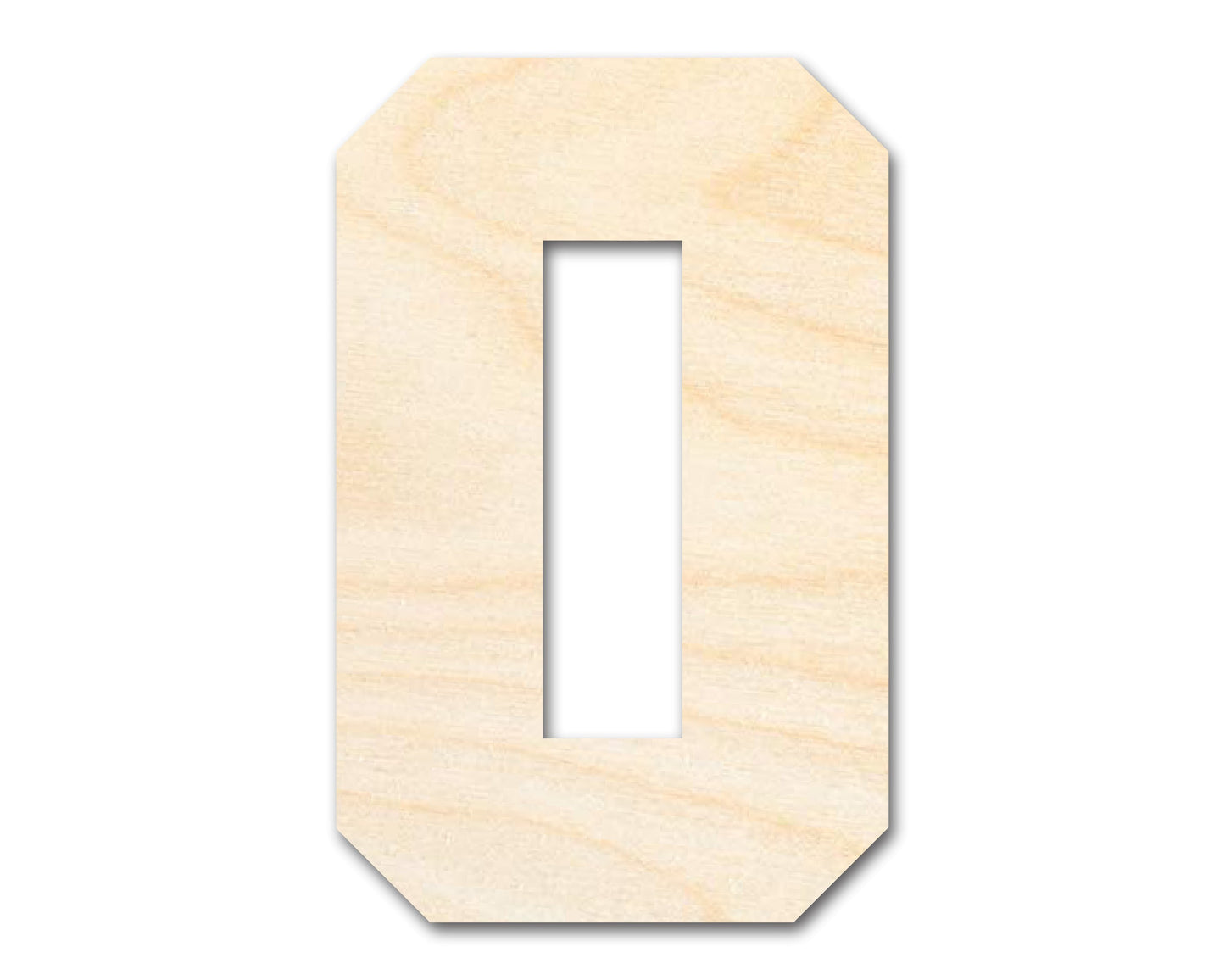 Unfinished Wood Varisty Number Zero Shape | DIY Craft Cutout | up to 46" DIY