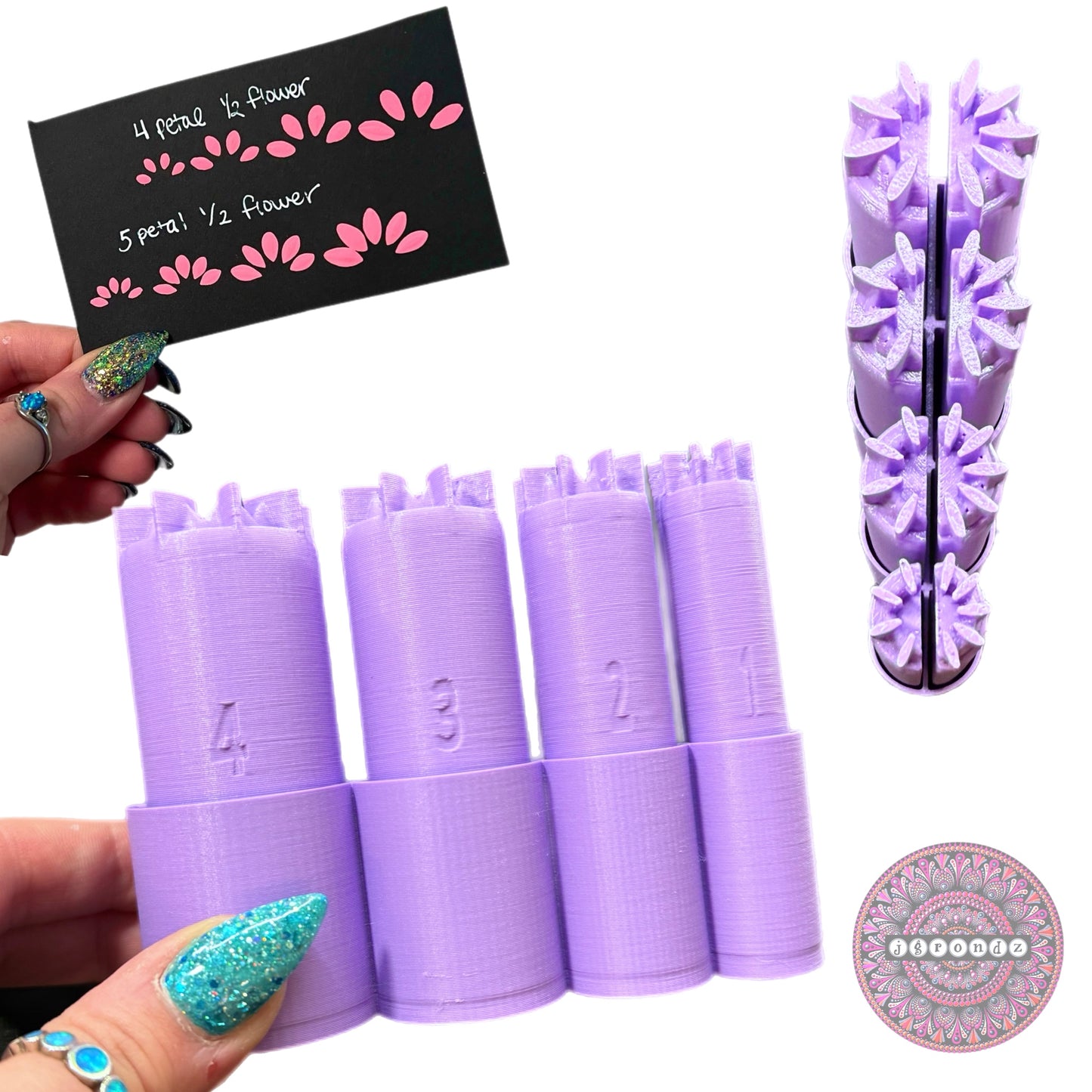 4&5 petal HALF Flower Dotting Tools