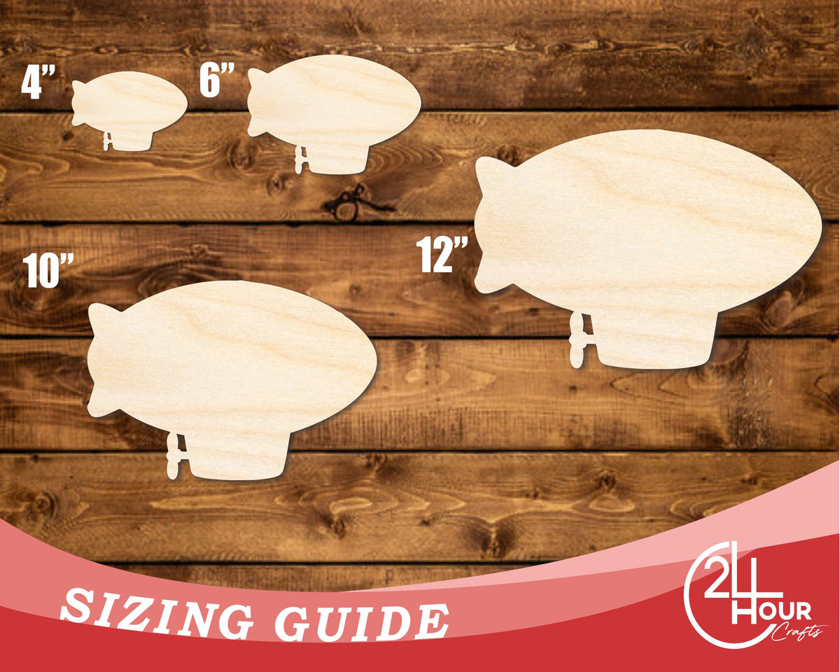 Unfinished Wood Blimp Shape | DIY Craft Cutout | up to 46" DIY