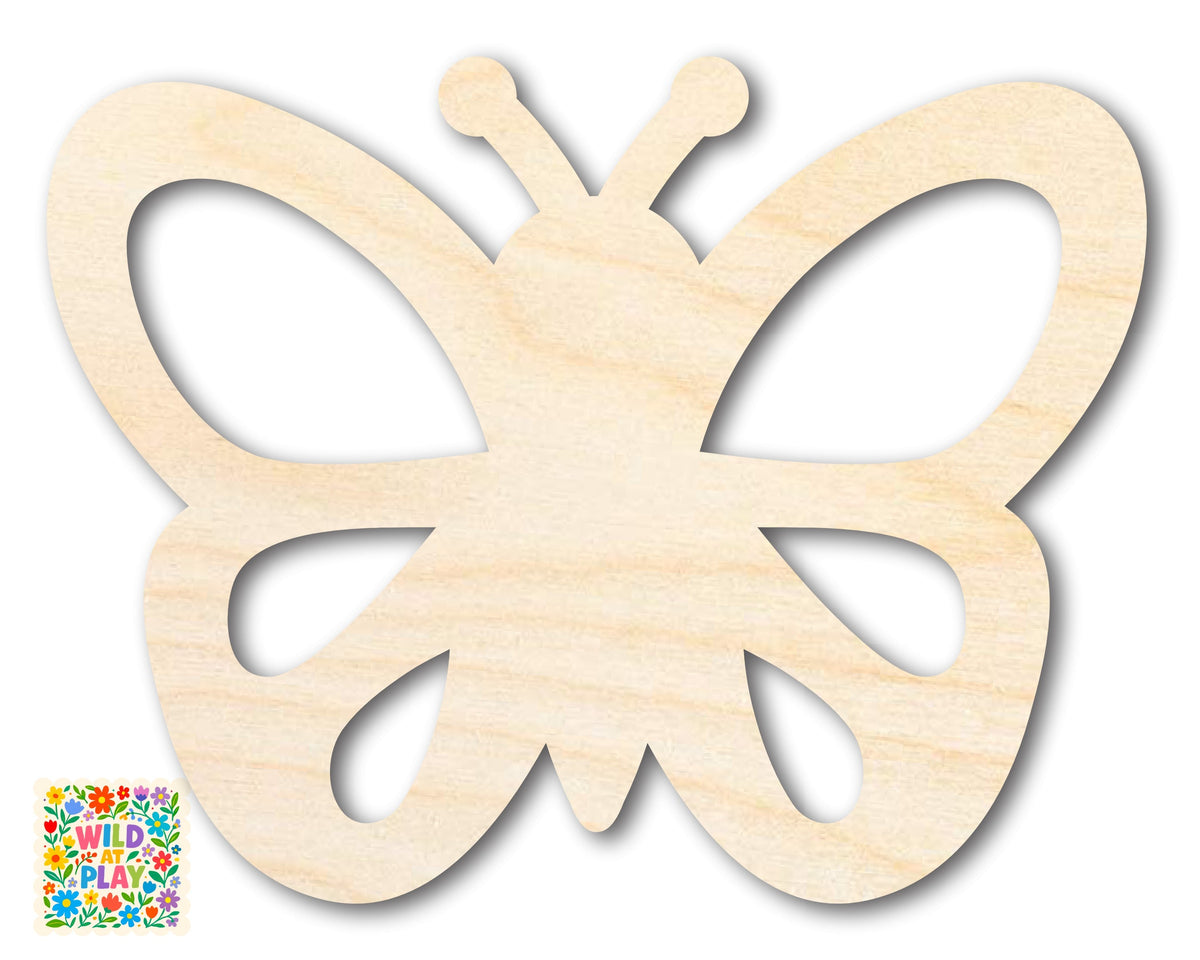 Unfinished Wood Simple Butterfly Shape | Wild at Play | DIY Craft Cutout | up to 6" DIY |