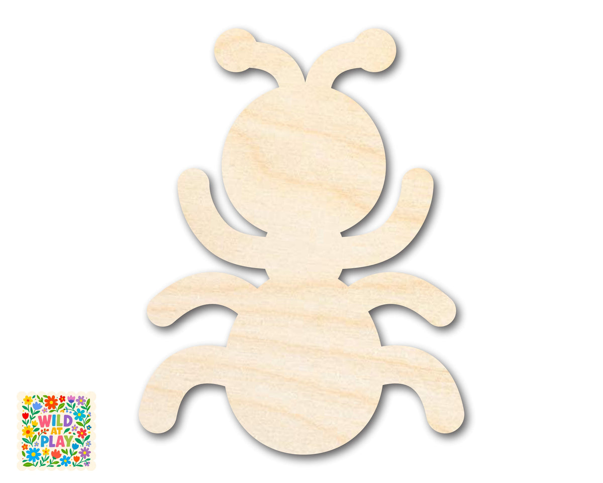 Unfinished Wood Simple Ant Shape | Wild at Play | DIY Craft Cutout | up to 6" DIY |