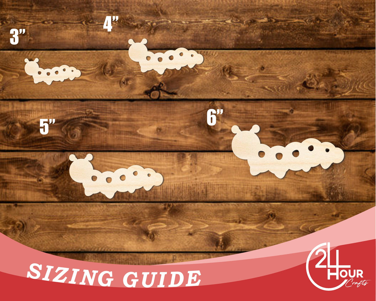 Unfinished Wood Simple Caterpillar Shape | Wild at Play | DIY Craft Cutout | up to 6" DIY |