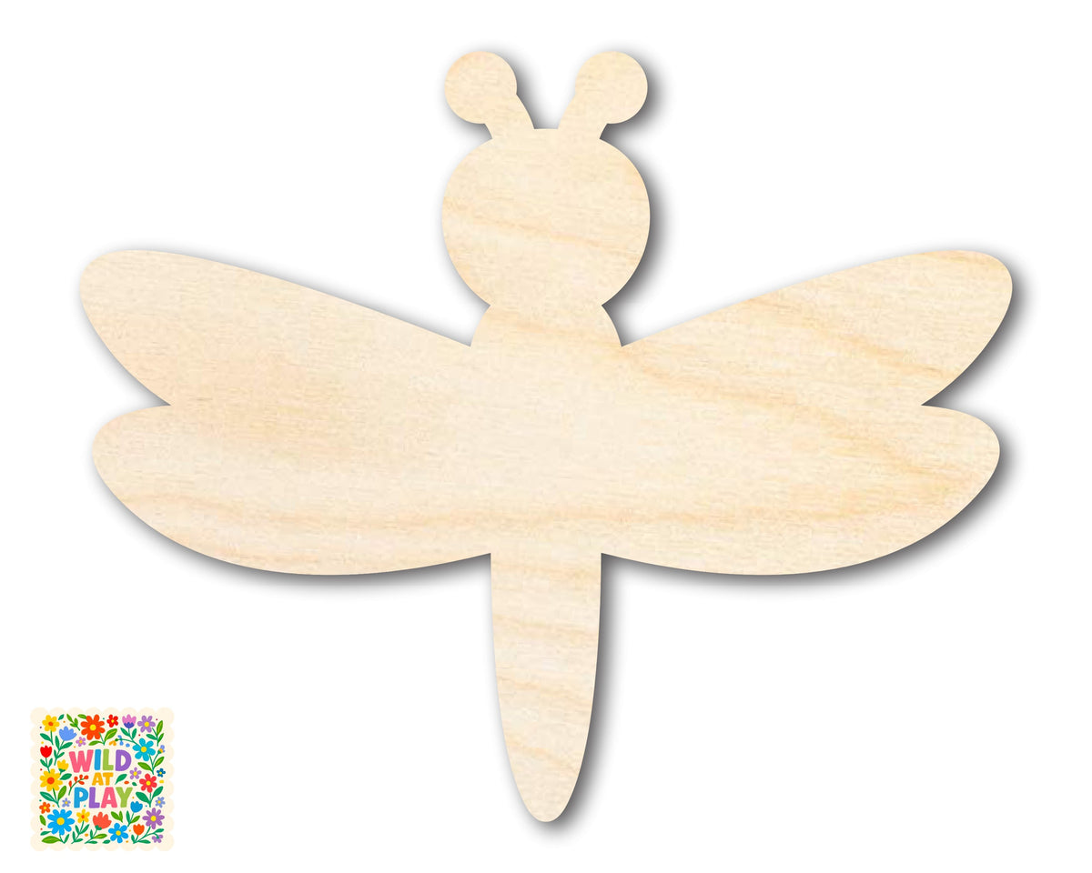 Unfinished Wood Simple Dragonfly Shape | Wild at Play | DIY Craft Cutout | up to 6" DIY |